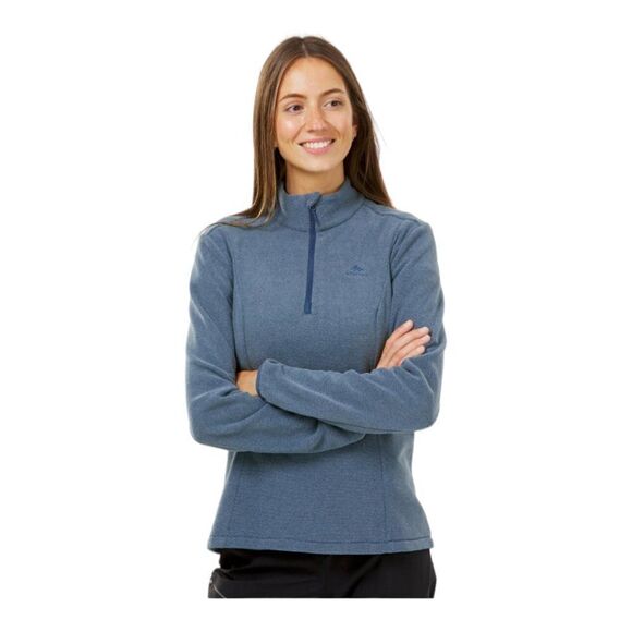 Decathlon quechua Women's Blue Mouse Grey MH 100 Polar Fleece 1/2 Zip Shirt US S - Picture 1 of 11